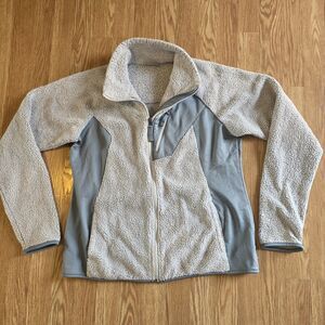 Women’s Columbia Jacket Sherpa Fleece Full Zip Women's Size XL Grey Outdoors